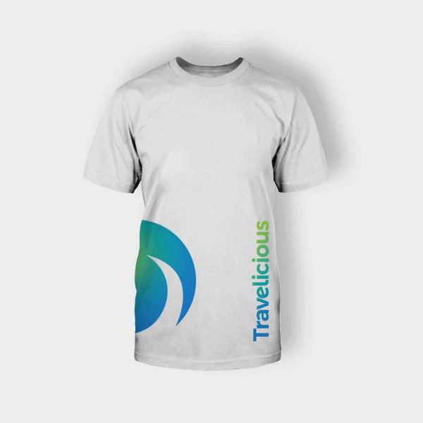 White Travelicious shirt - big logo